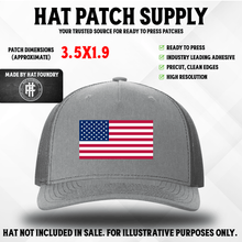 Full color American flag hat patch with stars and stripes