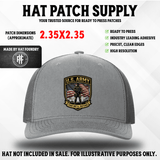 UV printed hat patch with a USA Army military emblem design