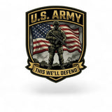 Close-up of the USA Army UV printed hat patch