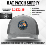 UV printed hat patch with a USA Navy military emblem design