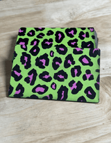 Close-up of a UV printed pattern leatherette hat patch