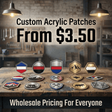 Wholesale custom tri-layer acrylic hat patches in assorted designs
