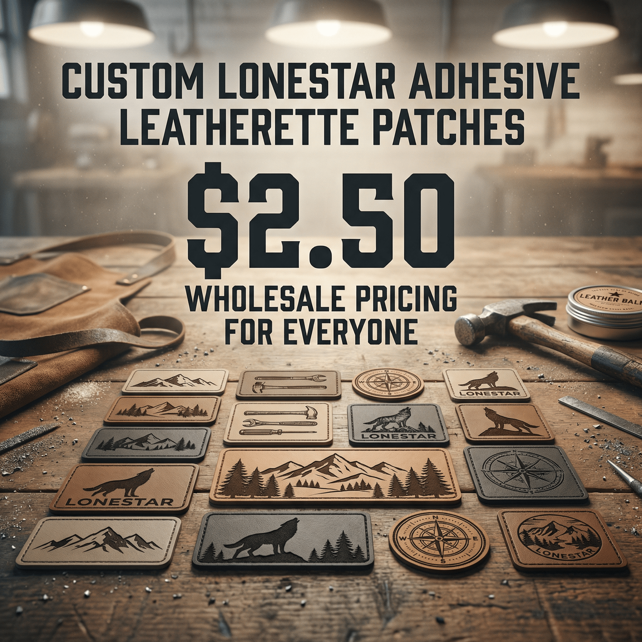 Wholesale Laser Engraved Leatherette Patches - Hat Patch Supply