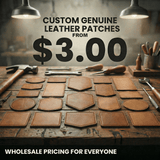 Wholesale top grain leather hat patches with laser engraved designs